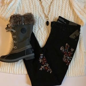 Mossimo Mid-Rise Skinny Jeans Black 10R 30 Waist